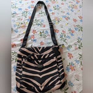 Coach Black and Cream Crossbody Bag with Zebra Pattern